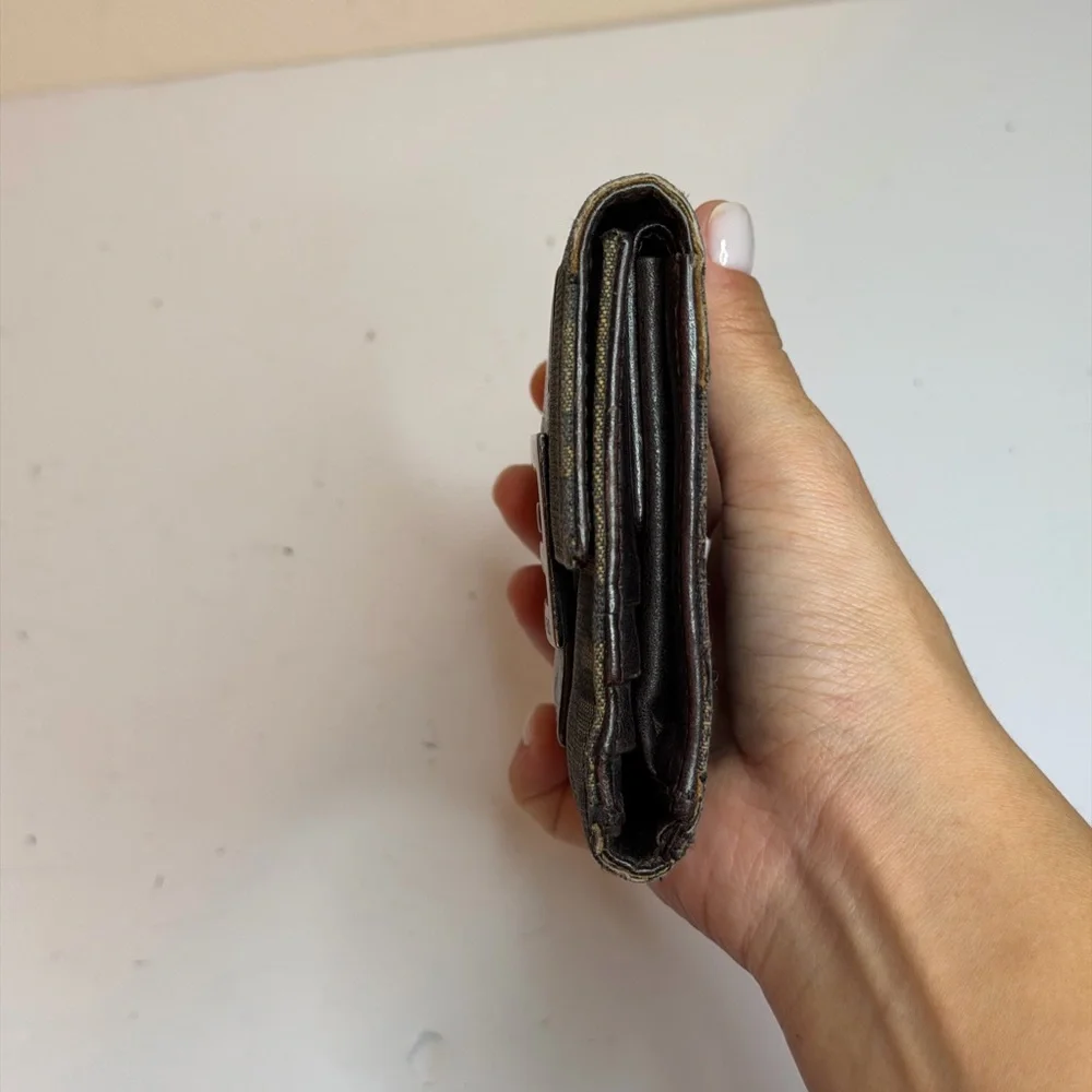 Vintage Fendi Zucca Canvas Compact Wallet